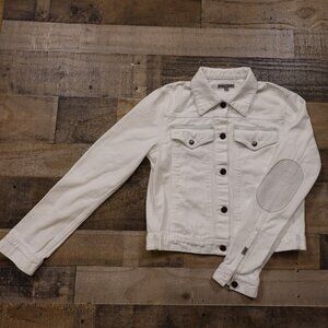 Citizens of Humanity jean jacket women's medium white denim elbow pads